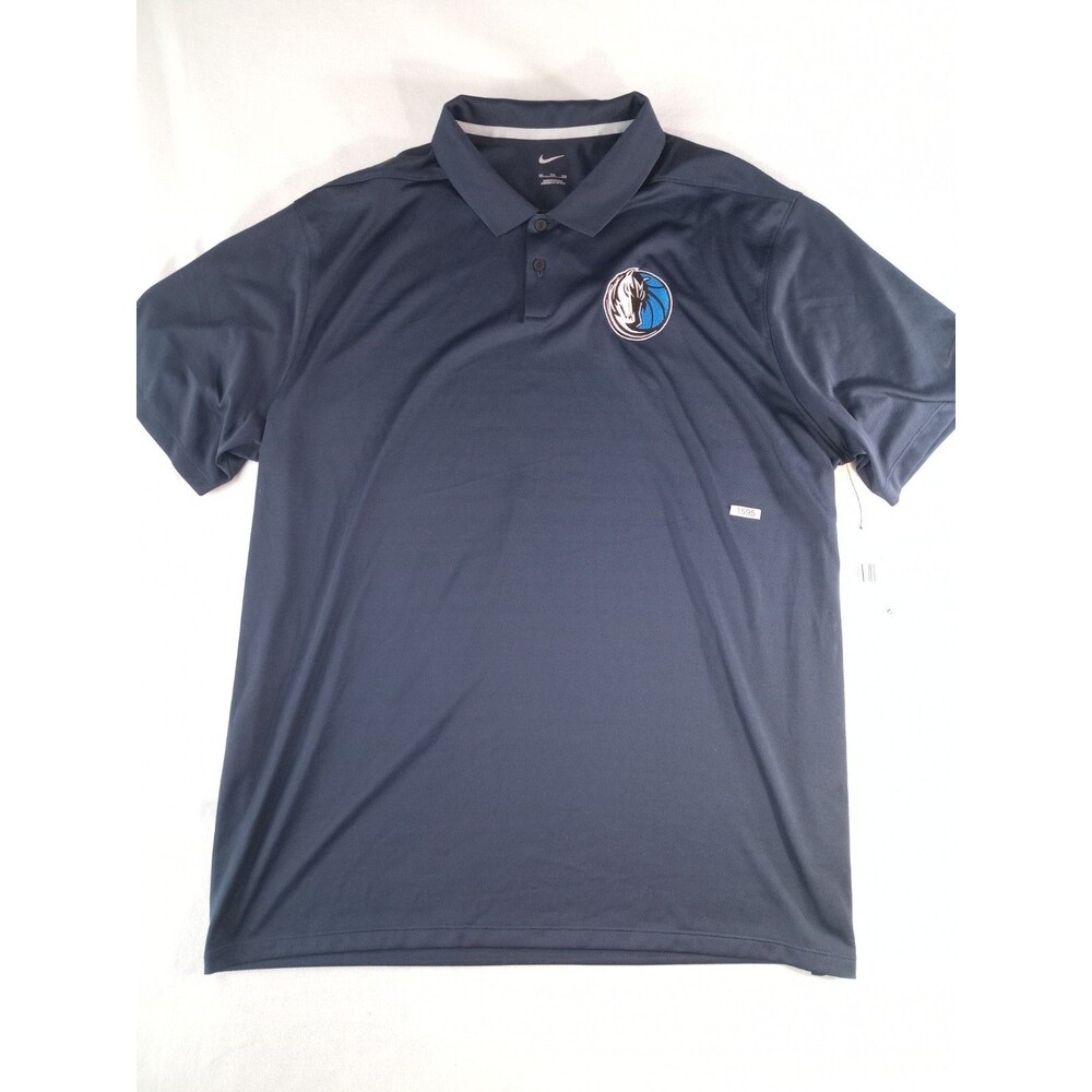 New Nike Golf Polo Shirt XXL Dallas Mavericks NBA Dri Fit Mens Blue NWT